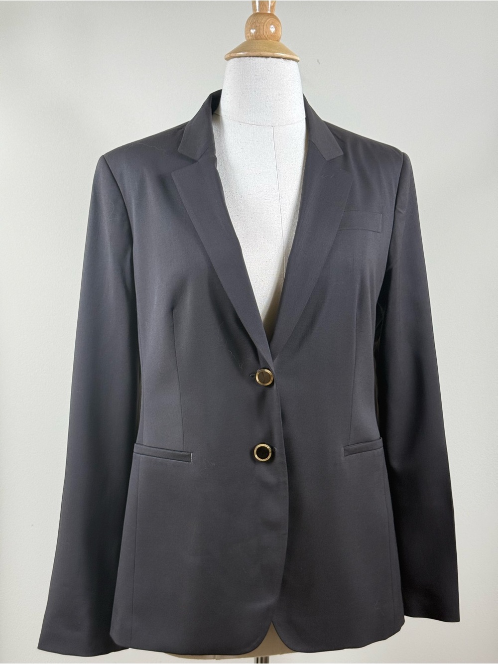 Beymen Expresso Wool Blazer Gold Buttons Sz 38 US SZ 6 NWOT